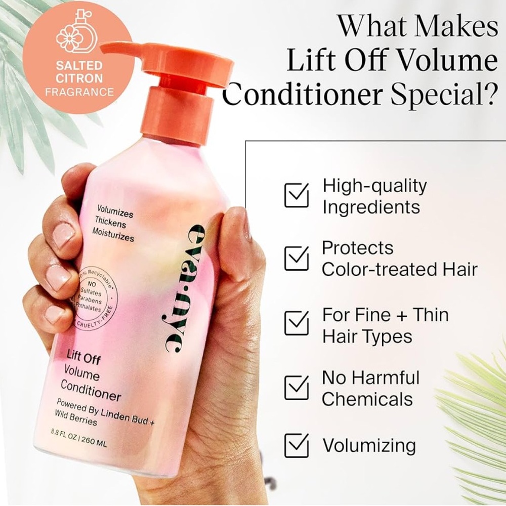 Eva NYC Lift Off Volume Conditioner Bundle (2 Bottles) | 8.8 fl oz / 260 mL Each